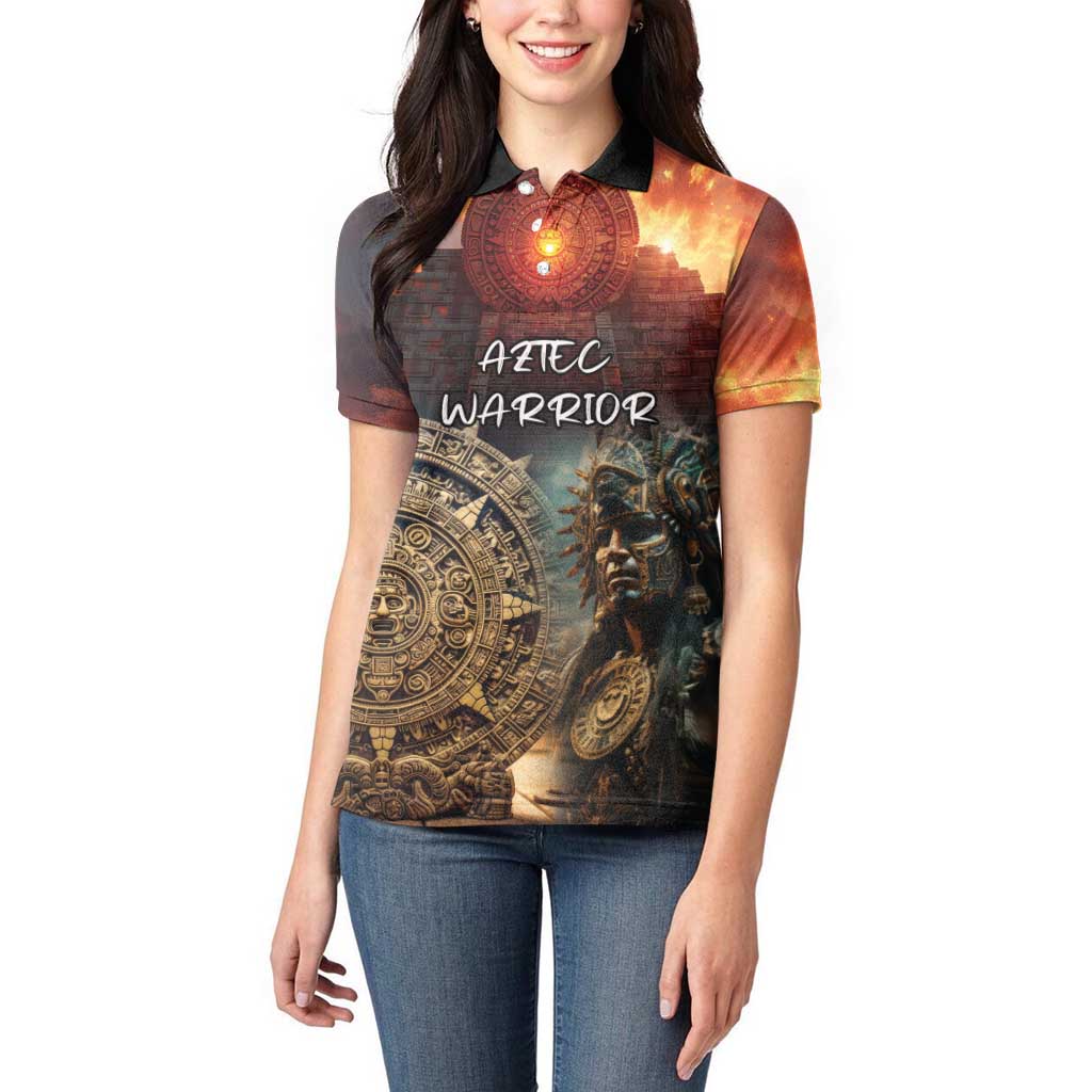 Personalized Mexican Aztec Warriors Women Polo Shirt - Wonder Print Shop