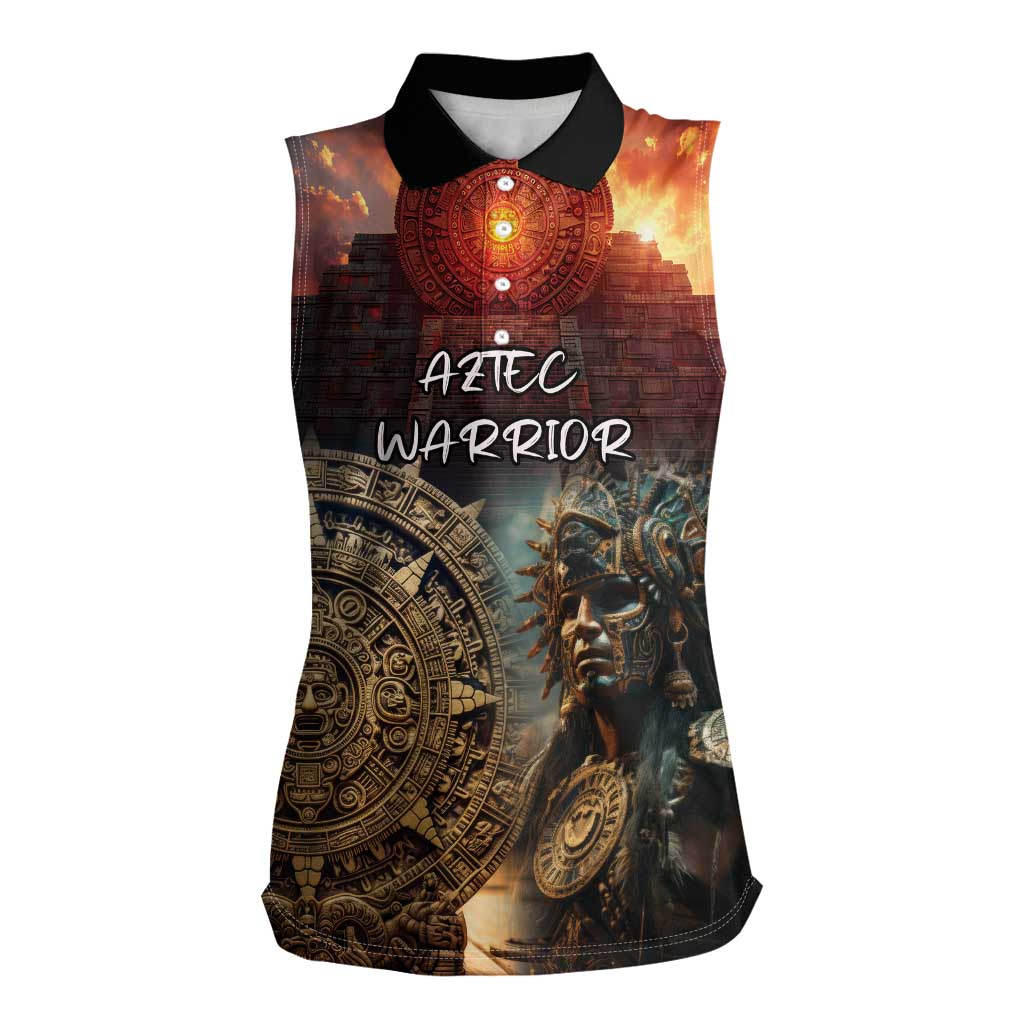Personalized Mexican Aztec Warriors Women Sleeveless Polo Shirt - Wonder Print Shop