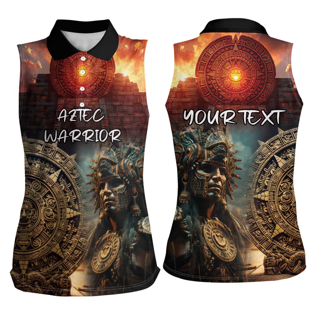Personalized Mexican Aztec Warriors Women Sleeveless Polo Shirt - Wonder Print Shop