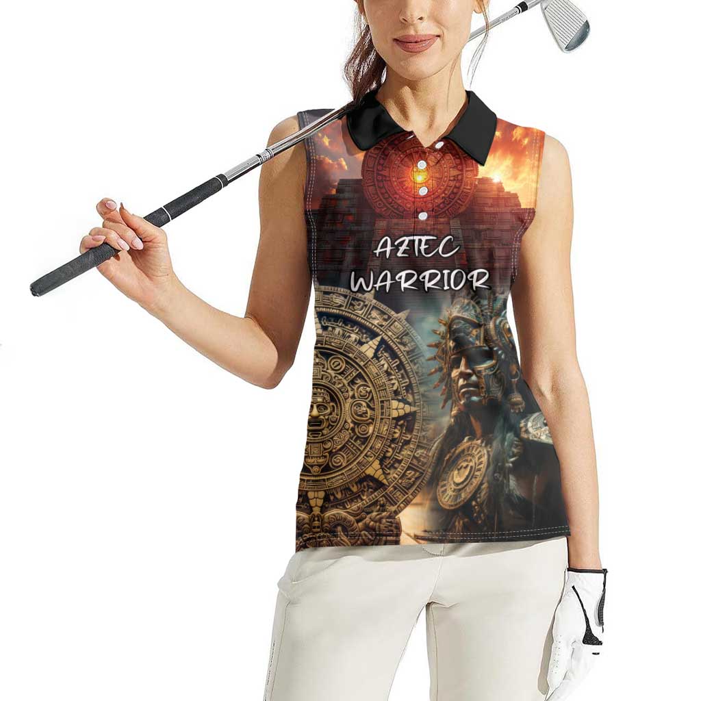 Personalized Mexican Aztec Warriors Women Sleeveless Polo Shirt - Wonder Print Shop