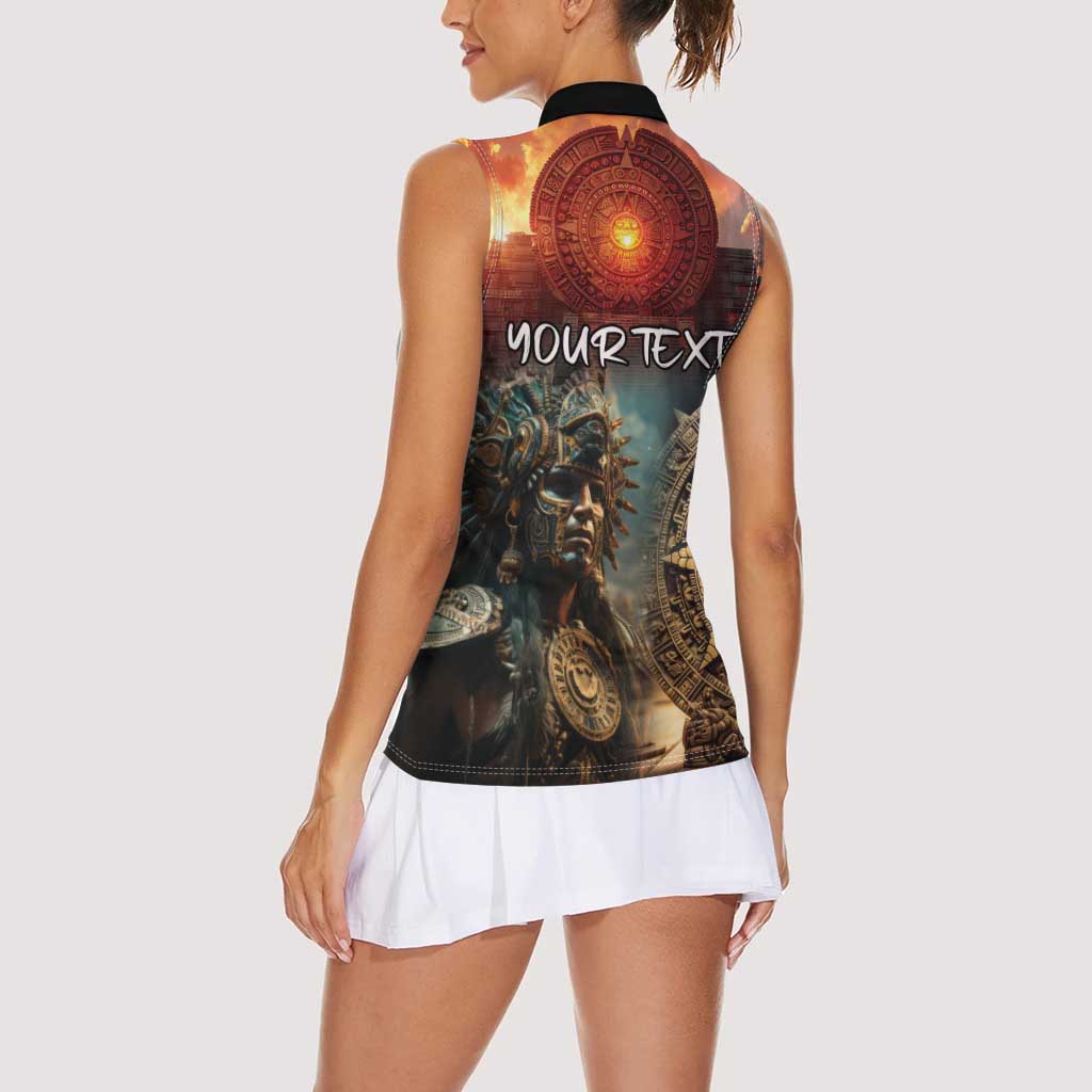 Personalized Mexican Aztec Warriors Women Sleeveless Polo Shirt - Wonder Print Shop