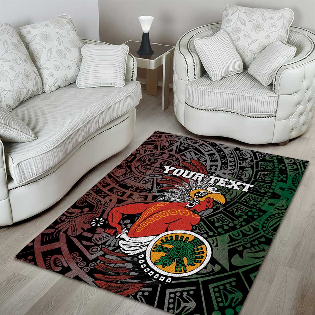 Personalized Mexican Tribal Aztec Warriors Area Rug Aztec Sun God - Wonder Print Shop