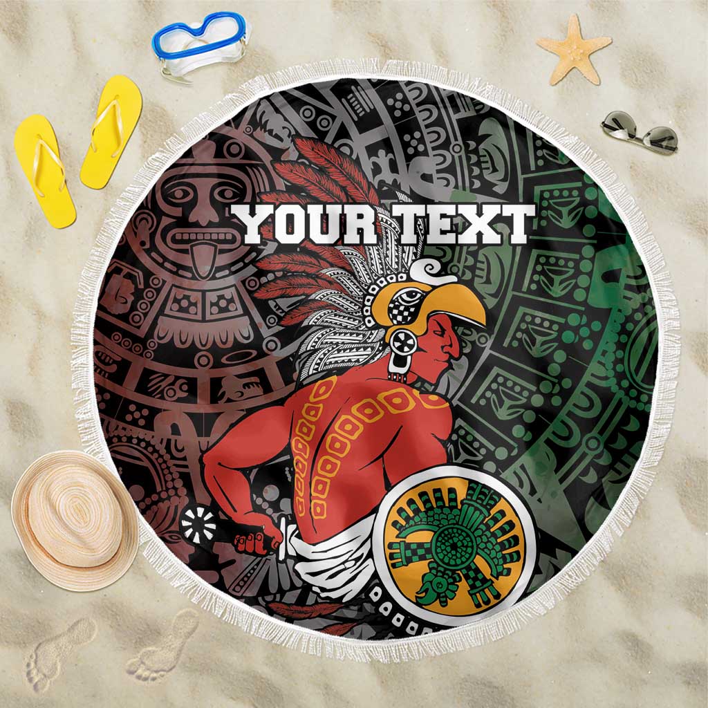 Personalized Mexican Tribal Aztec Warriors Beach Blanket Aztec Sun God - Wonder Print Shop