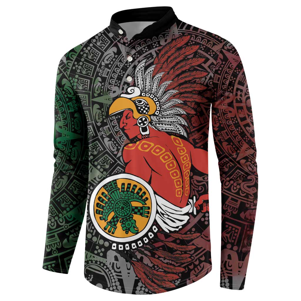 Personalized Mexican Tribal Aztec Warriors Button Sweatshirt Aztec Sun God - Wonder Print Shop