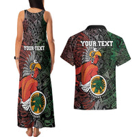 Personalized Mexican Tribal Aztec Warriors Couples Matching Tank Maxi Dress and Hawaiian Shirt Aztec Sun God - Wonder Print Shop