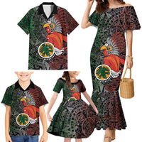 Personalized Mexican Tribal Aztec Warriors Family Matching Mermaid Dress and Hawaiian Shirt Aztec Sun God - Wonder Print Shop