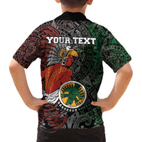 Personalized Mexican Tribal Aztec Warriors Family Matching Off The Shoulder Long Sleeve Dress and Hawaiian Shirt Aztec Sun God - Wonder Print Shop