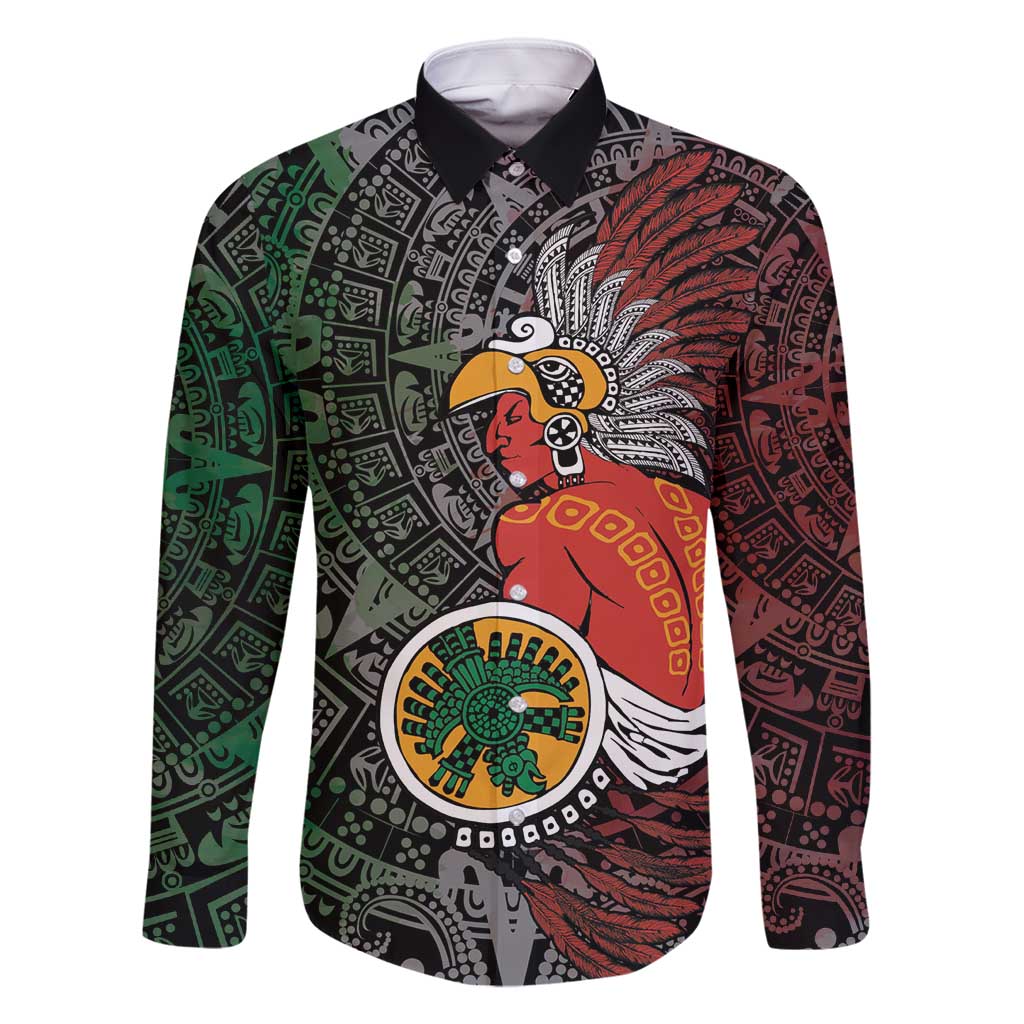 Personalized Mexican Tribal Aztec Warriors Family Matching Off Shoulder Maxi Dress and Hawaiian Shirt Aztec Sun God - Wonder Print Shop