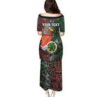 Personalized Mexican Tribal Aztec Warriors Family Matching Puletasi and Hawaiian Shirt Aztec Sun God - Wonder Print Shop