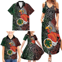 Personalized Mexican Tribal Aztec Warriors Family Matching Summer Maxi Dress and Hawaiian Shirt Aztec Sun God - Wonder Print Shop