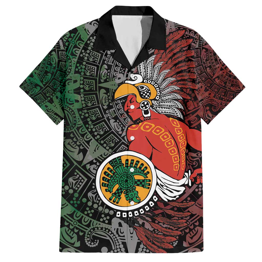 Personalized Mexican Tribal Aztec Warriors Hawaiian Shirt Aztec Sun God - Wonder Print Shop