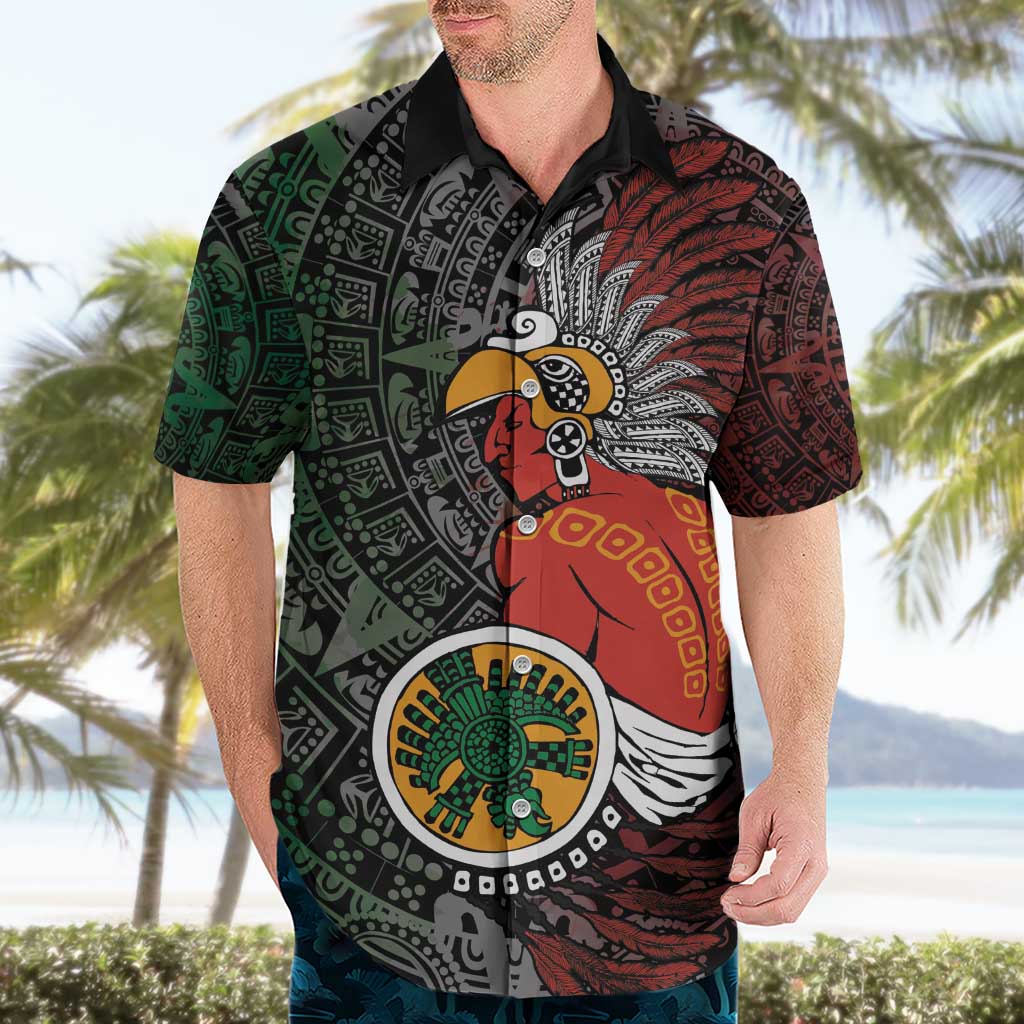 Personalized Mexican Tribal Aztec Warriors Hawaiian Shirt Aztec Sun God - Wonder Print Shop