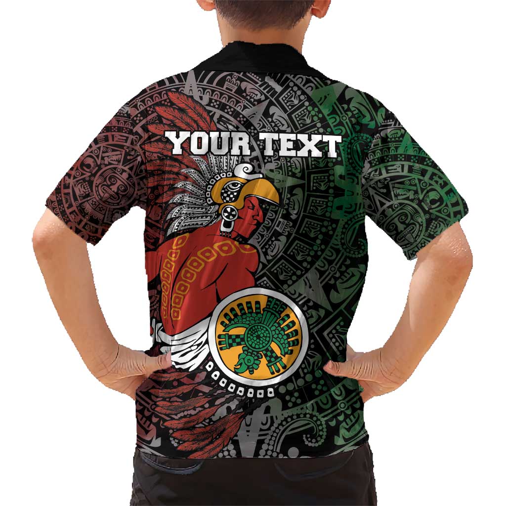 Personalized Mexican Tribal Aztec Warriors Hawaiian Shirt Aztec Sun God - Wonder Print Shop