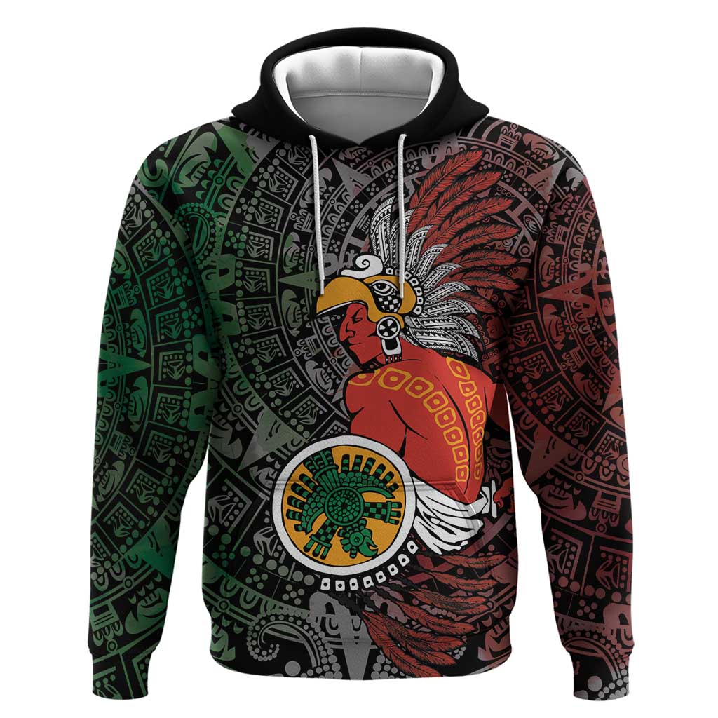 Personalized Mexican Tribal Aztec Warriors Hoodie Aztec Sun God - Wonder Print Shop