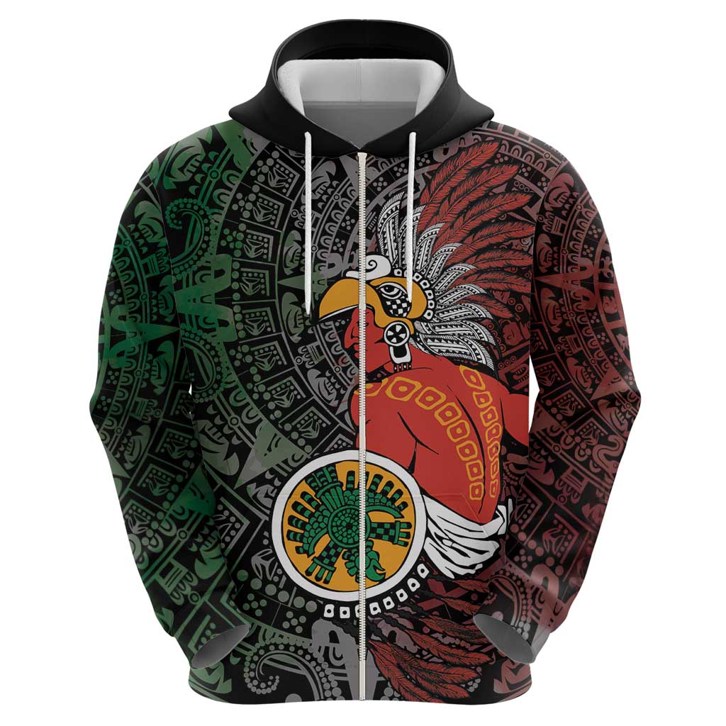 Personalized Mexican Tribal Aztec Warriors Hoodie Aztec Sun God - Wonder Print Shop
