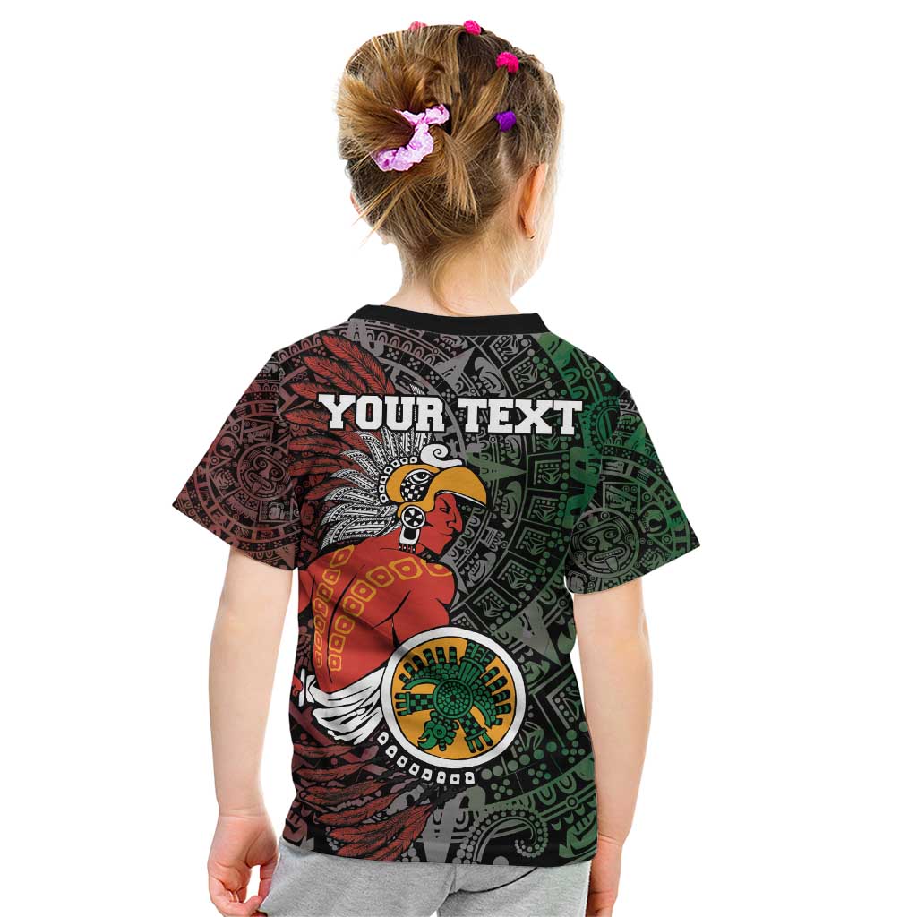 Personalized Mexican Tribal Aztec Warriors Kid T Shirt Aztec Sun God - Wonder Print Shop