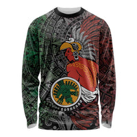 Personalized Mexican Tribal Aztec Warriors Long Sleeve Shirt Aztec Sun God - Wonder Print Shop