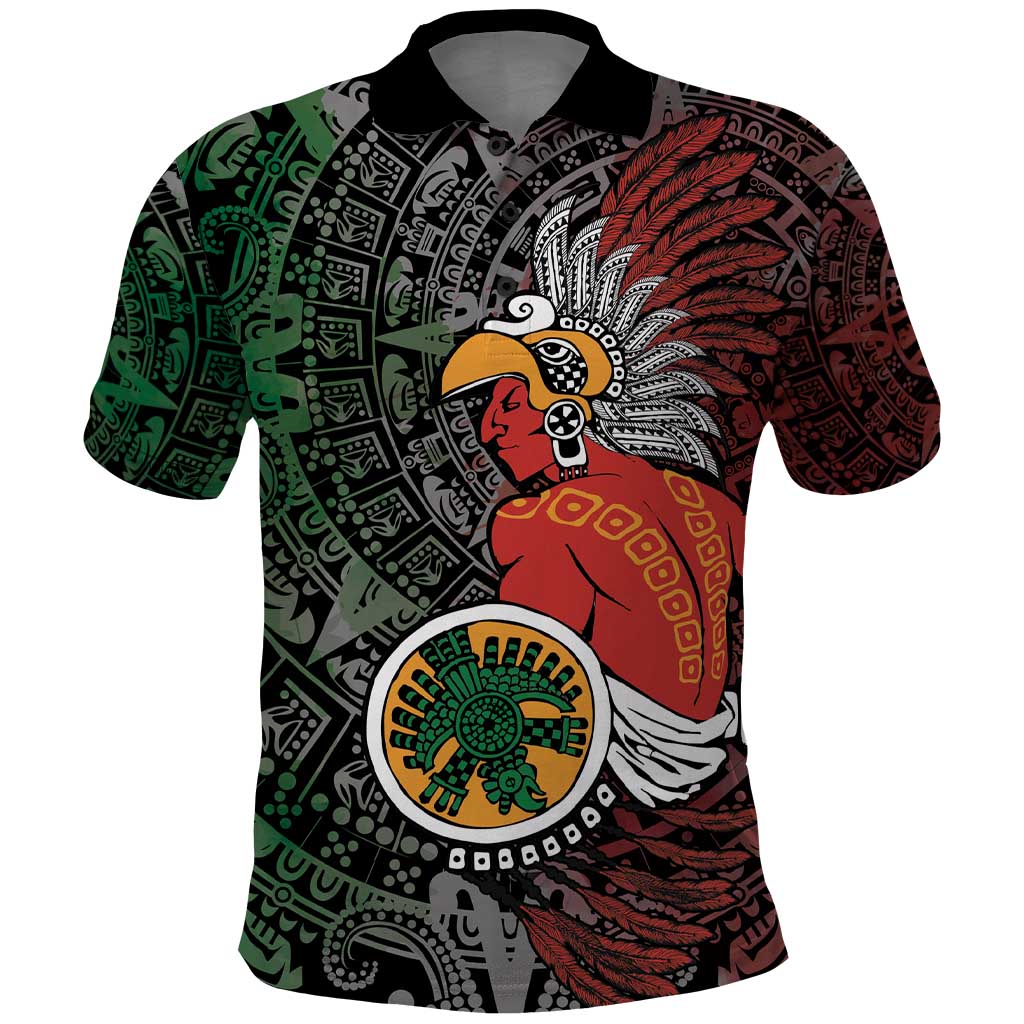 Personalized Mexican Tribal Aztec Warriors Polo Shirt Aztec Sun God - Wonder Print Shop