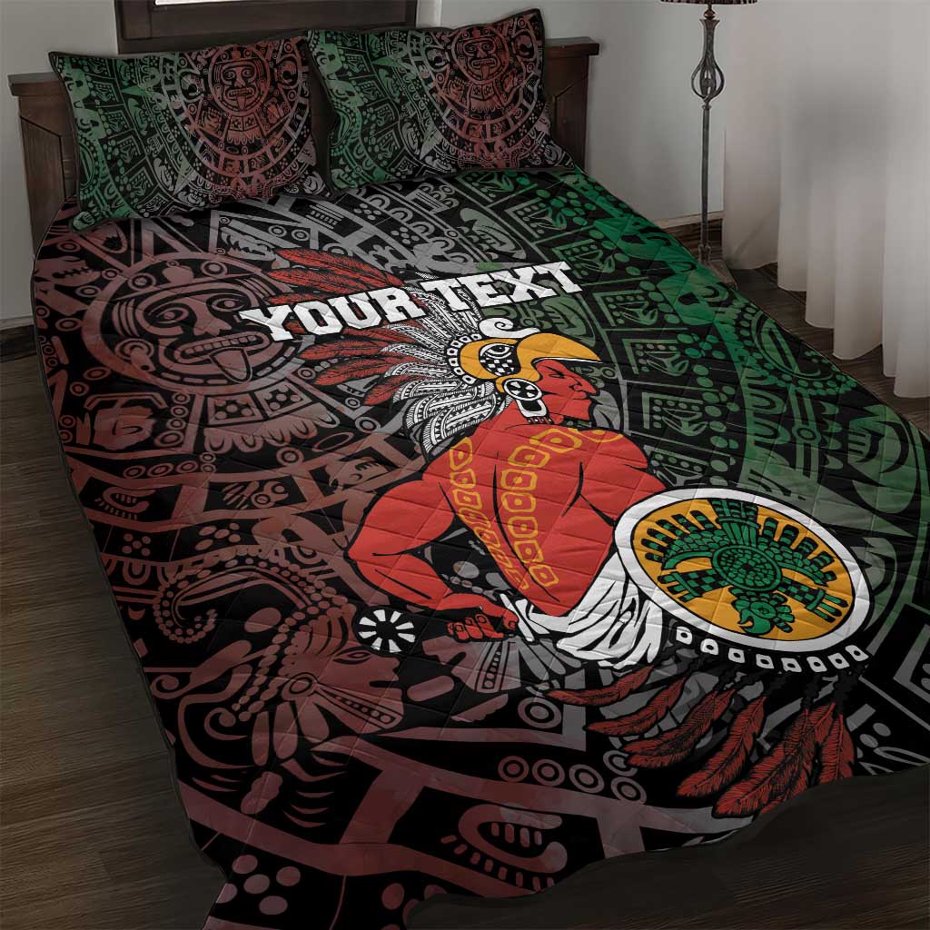 Personalized Mexican Tribal Aztec Warriors Quilt Bed Set Aztec Sun God - Wonder Print Shop
