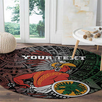 Personalized Mexican Tribal Aztec Warriors Round Carpet Aztec Sun God