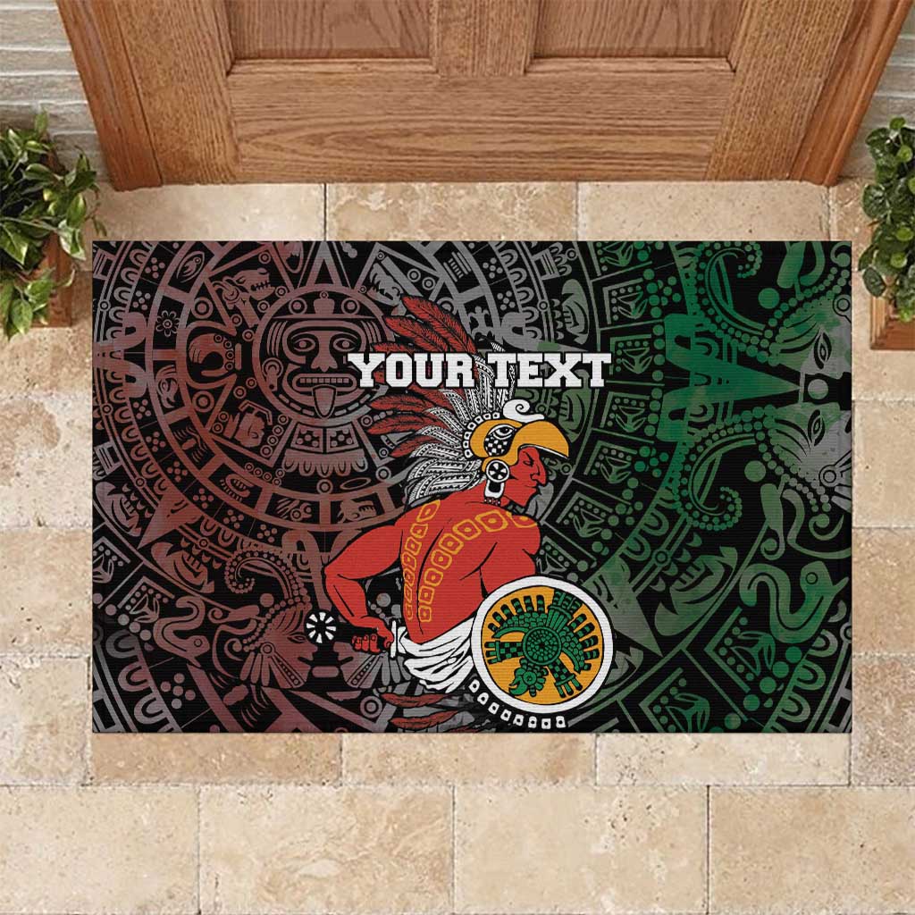 Personalized Mexican Tribal Aztec Warriors Rubber Doormat Aztec Sun God - Wonder Print Shop