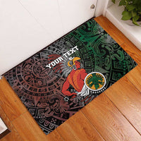 Personalized Mexican Tribal Aztec Warriors Rubber Doormat Aztec Sun God - Wonder Print Shop