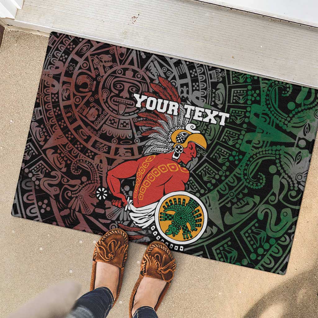 Personalized Mexican Tribal Aztec Warriors Rubber Doormat Aztec Sun God - Wonder Print Shop