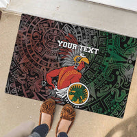 Personalized Mexican Tribal Aztec Warriors Rubber Doormat Aztec Sun God - Wonder Print Shop