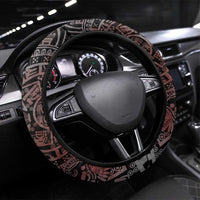 Mexican Tribal Aztec Warriors Steering Wheel Cover Aztec Sun God - Wonder Print Shop