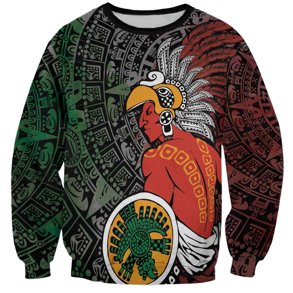 Personalized Mexican Tribal Aztec Warriors Sweatshirt Aztec Sun God - Wonder Print Shop