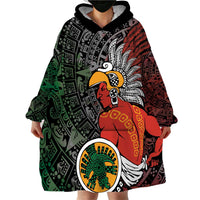 Personalized Mexican Tribal Aztec Warriors Wearable Blanket Hoodie Aztec Sun God - Wonder Print Shop
