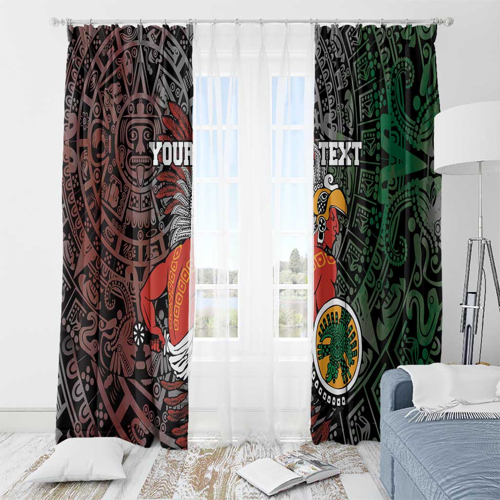Personalized Mexican Tribal Aztec Warriors Window Curtain Aztec Sun God - Wonder Print Shop