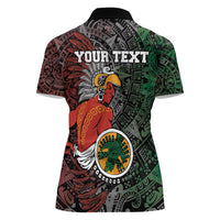 Personalized Mexican Tribal Aztec Warriors Women Polo Shirt Aztec Sun God - Wonder Print Shop