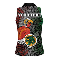 Personalized Mexican Tribal Aztec Warriors Women Sleeveless Polo Shirt Aztec Sun God - Wonder Print Shop