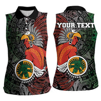 Personalized Mexican Tribal Aztec Warriors Women Sleeveless Polo Shirt Aztec Sun God - Wonder Print Shop
