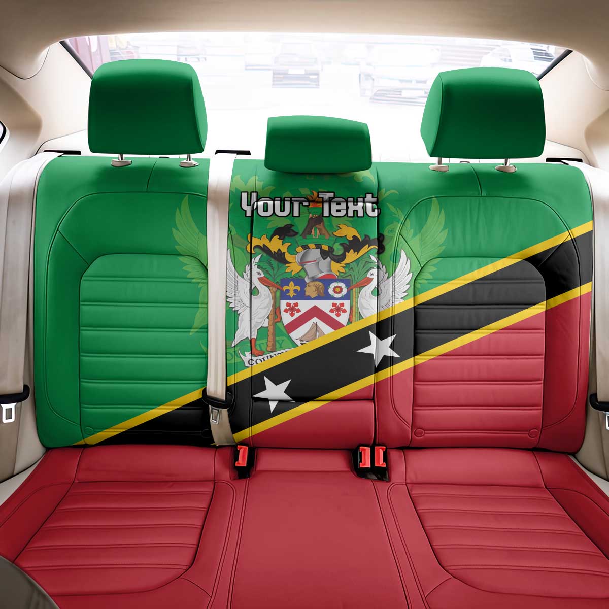 Personalized Saint Kitts And Nevis Back Car Seat Cover Country Above Self - Wonder Print Shop