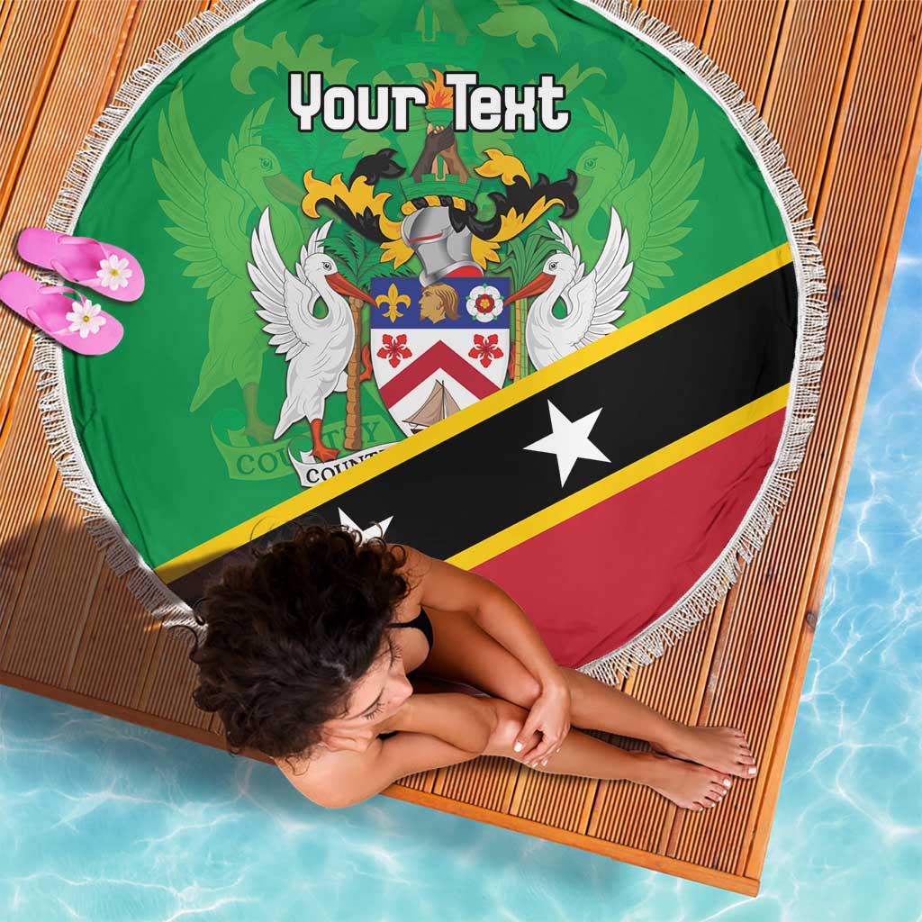 Personalized Saint Kitts And Nevis Beach Blanket Country Above Self - Wonder Print Shop