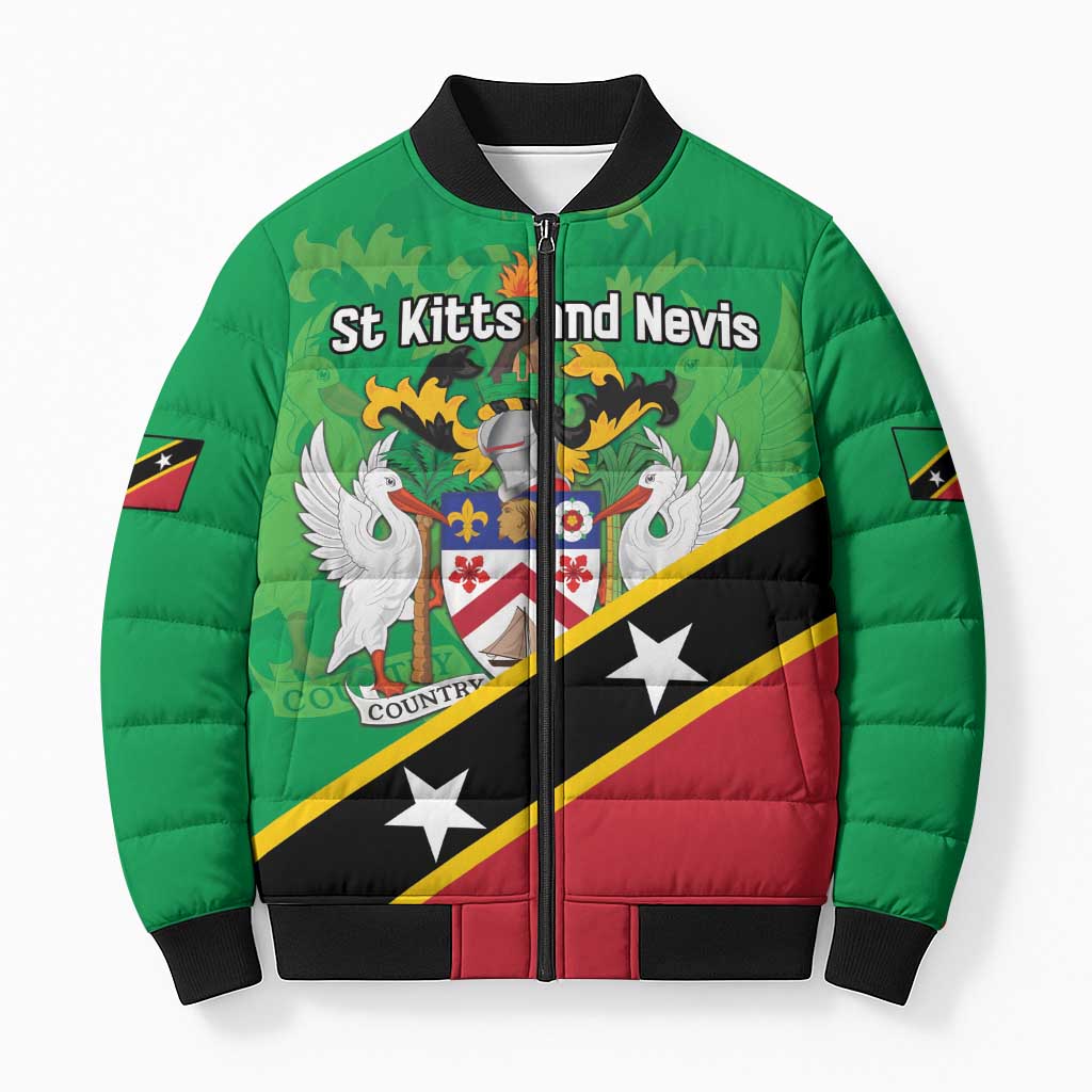 Personalized Saint Kitts And Nevis Bomber Puffer Jacket Country Above Self - Wonder Print Shop