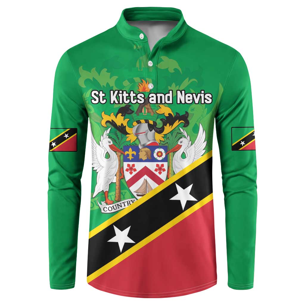 Personalized Saint Kitts And Nevis Button Sweatshirt Country Above Self - Wonder Print Shop