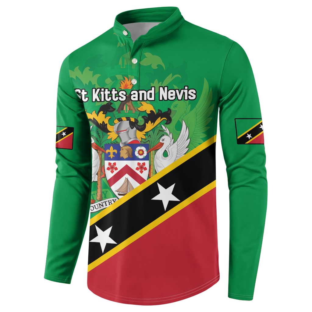 Personalized Saint Kitts And Nevis Button Sweatshirt Country Above Self - Wonder Print Shop