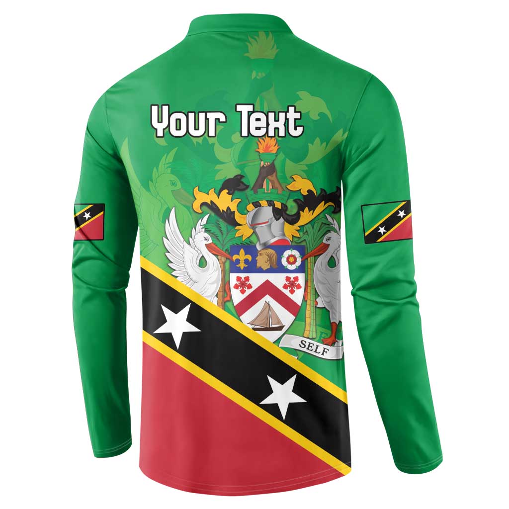 Personalized Saint Kitts And Nevis Button Sweatshirt Country Above Self - Wonder Print Shop