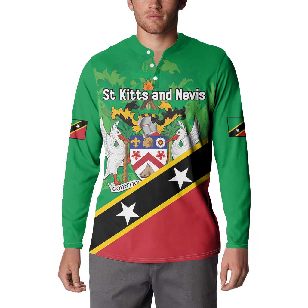 Personalized Saint Kitts And Nevis Button Sweatshirt Country Above Self - Wonder Print Shop
