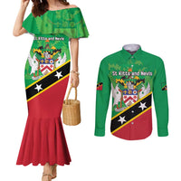 Personalized Saint Kitts And Nevis Couples Matching Mermaid Dress and Long Sleeve Button Shirt Country Above Self - Wonder Print Shop