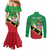 Personalized Saint Kitts And Nevis Couples Matching Mermaid Dress and Long Sleeve Button Shirt Country Above Self - Wonder Print Shop