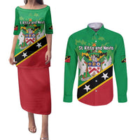 Personalized Saint Kitts And Nevis Couples Matching Puletasi and Long Sleeve Button Shirt Country Above Self - Wonder Print Shop