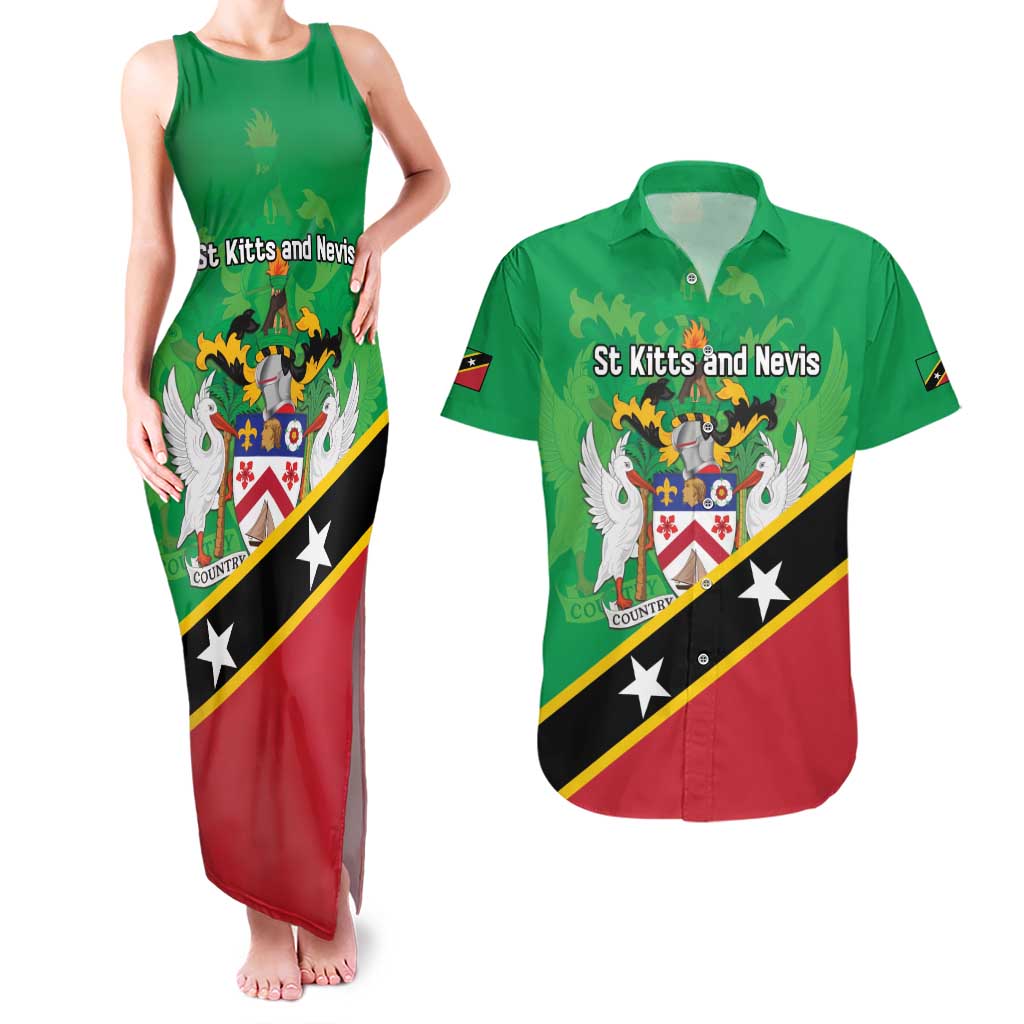 Personalized Saint Kitts And Nevis Couples Matching Tank Maxi Dress and Hawaiian Shirt Country Above Self - Wonder Print Shop