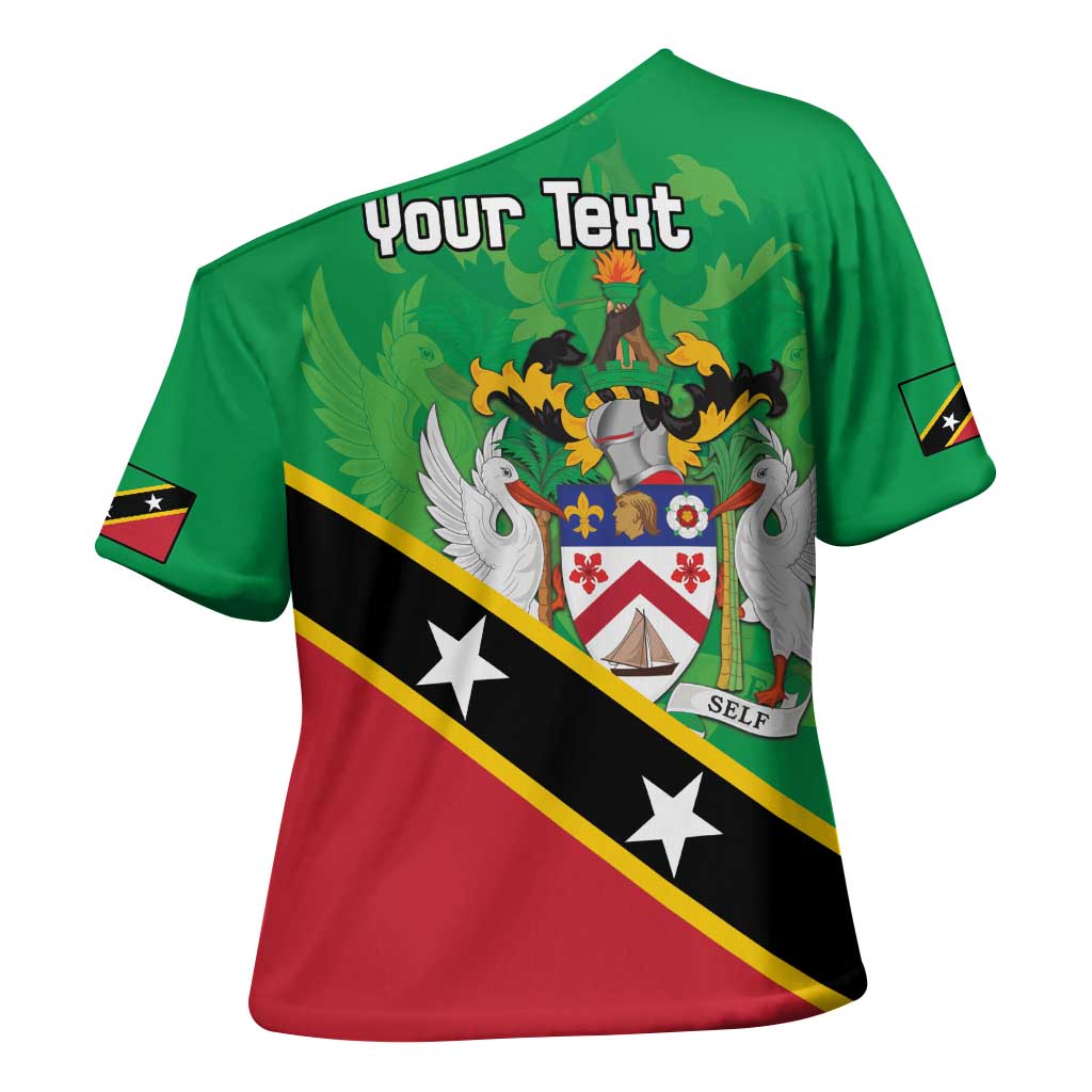 Personalized Saint Kitts And Nevis Cross Shoulder Shirt Country Above Self - Wonder Print Shop