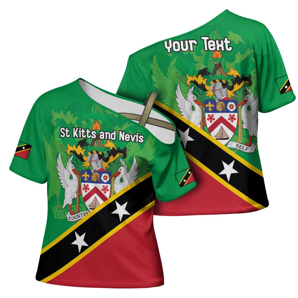 Personalized Saint Kitts And Nevis Cross Shoulder Shirt Country Above Self - Wonder Print Shop