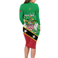 Personalized Saint Kitts And Nevis Family Matching Long Sleeve Bodycon Dress and Hawaiian Shirt Country Above Self - Wonder Print Shop