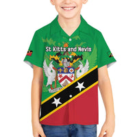 Personalized Saint Kitts And Nevis Family Matching Off The Shoulder Long Sleeve Dress and Hawaiian Shirt Country Above Self - Wonder Print Shop